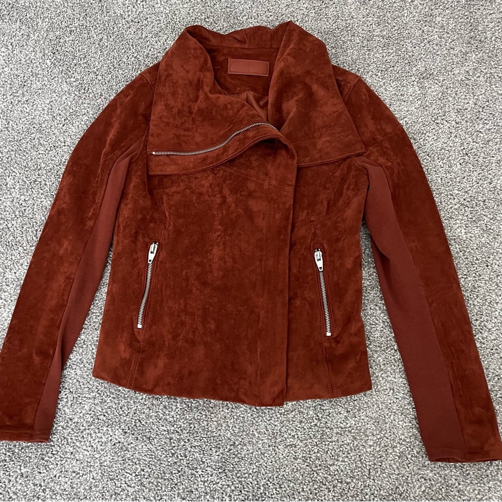 SL8 Rust Brown Suede Like Jacket Size Small